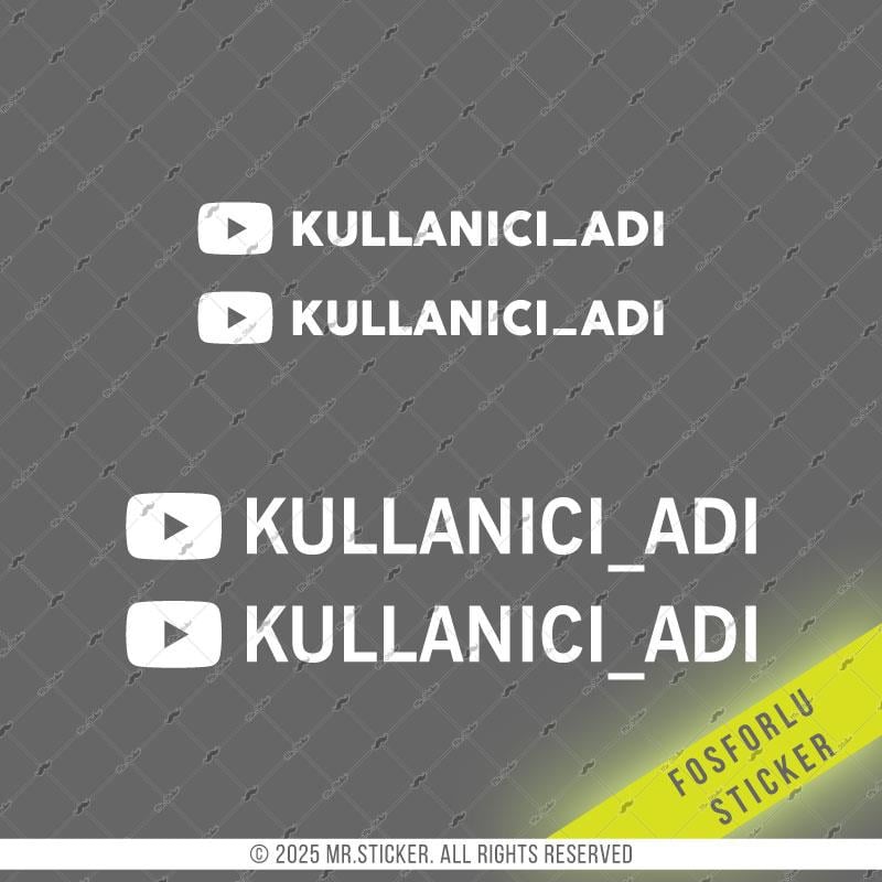 SMYTB25 Fosforlu Beyaz Renk YouTube Seti 4 Parca Detay Kesim