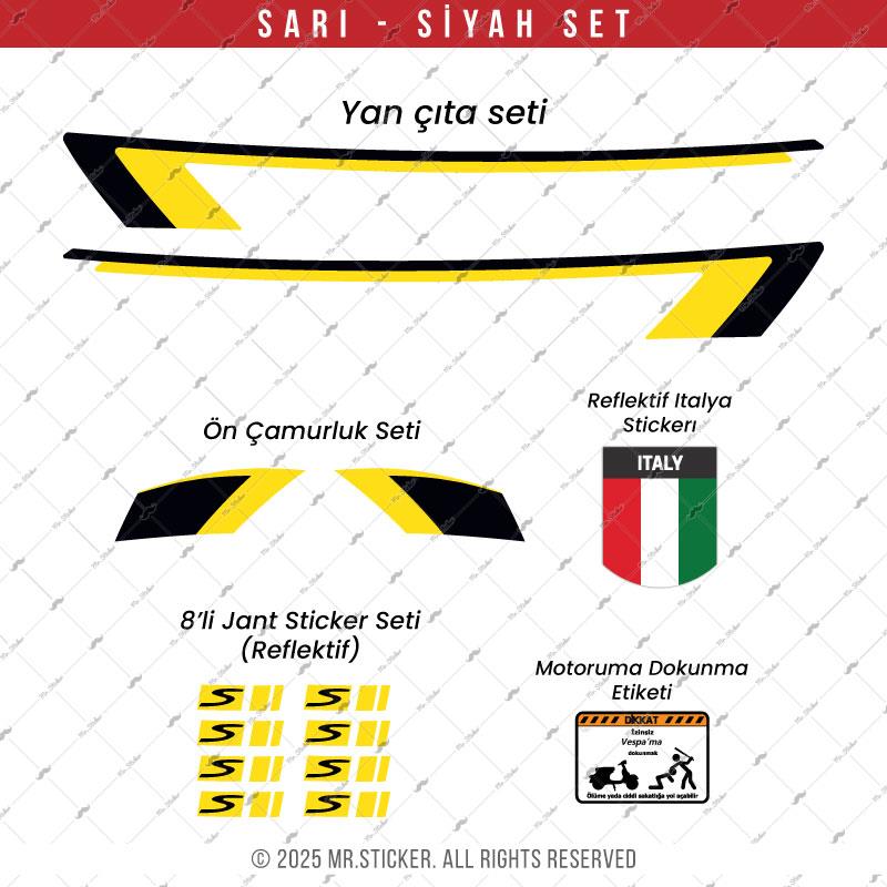 STS39 Vespa Uyumlu Yan Cita Seti Renk Secenekli