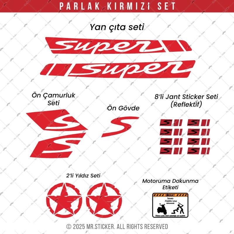 STS42 Fiddle 3 Uyumlu Super Sticker Seti Renk Secenekli