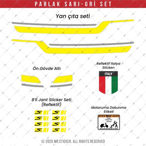 STS74 Primavera Spint Uyumlu Yan Çıta Sticker Seti Renk Seçenekli