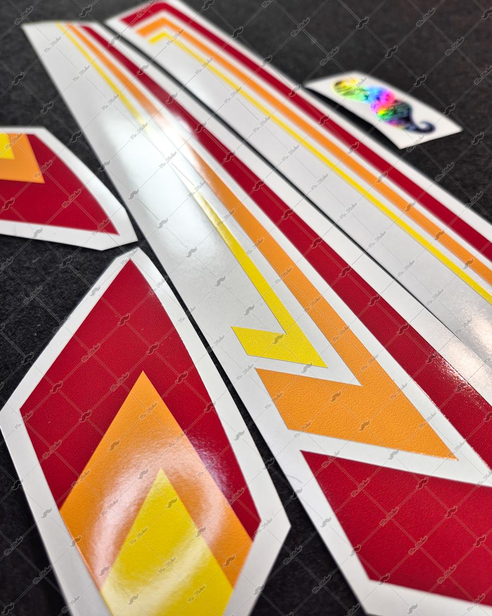 STS69 Vespa Uyumlu Retro Yan Çıta Sticker Seti Renk Seçenekli