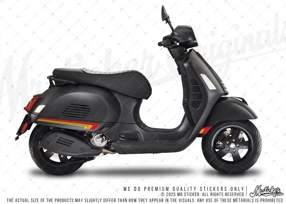 STS69 Vespa Uyumlu Retro Yan Çıta Sticker Seti Renk Seçenekli