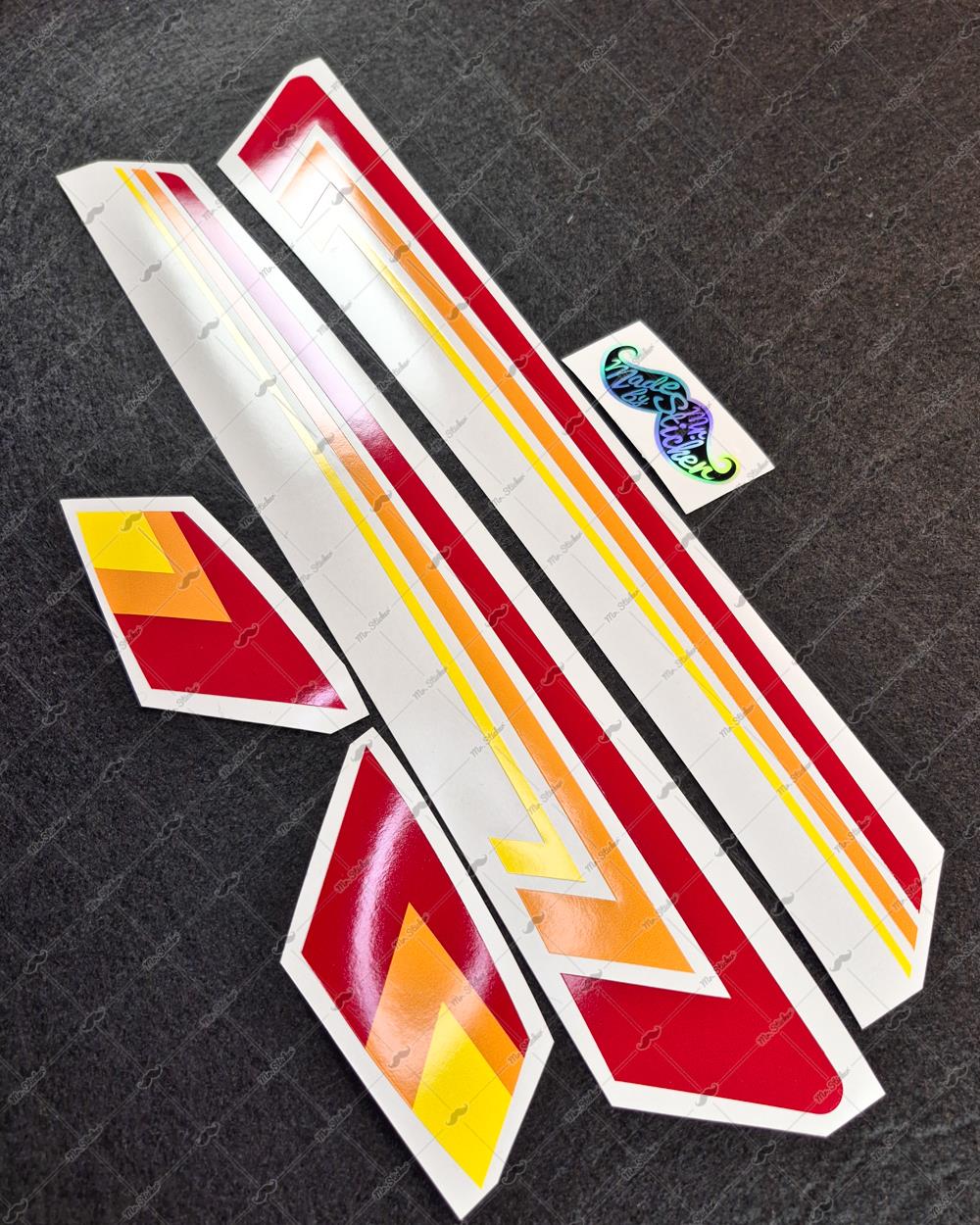 STS69 Vespa Uyumlu Retro Yan Çıta Sticker Seti Renk Seçenekli