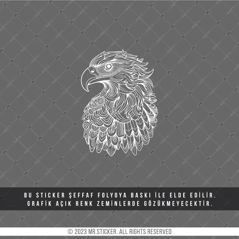 TWT1 Beyaz Çizgi Çalışma Kartal Etiketi Şeffaf Sticker