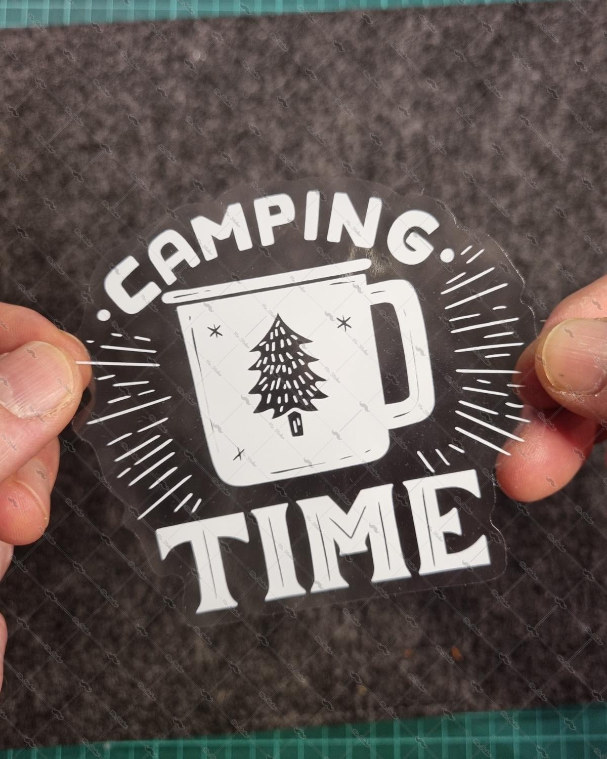 TWT10 Beyaz Eskiz Çalışma Kamp Zamanı Yazılı Etiket Şeffaf Sticker