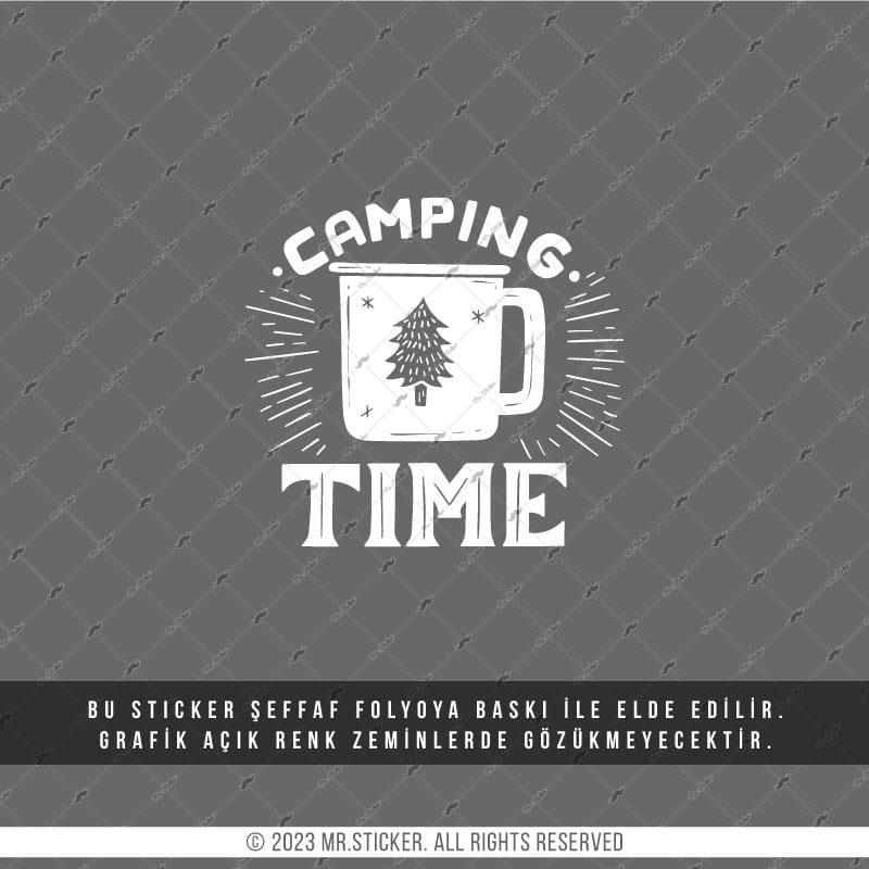 TWT10 Beyaz Eskiz Çalışma Kamp Zamanı Yazılı Etiket Şeffaf Sticker