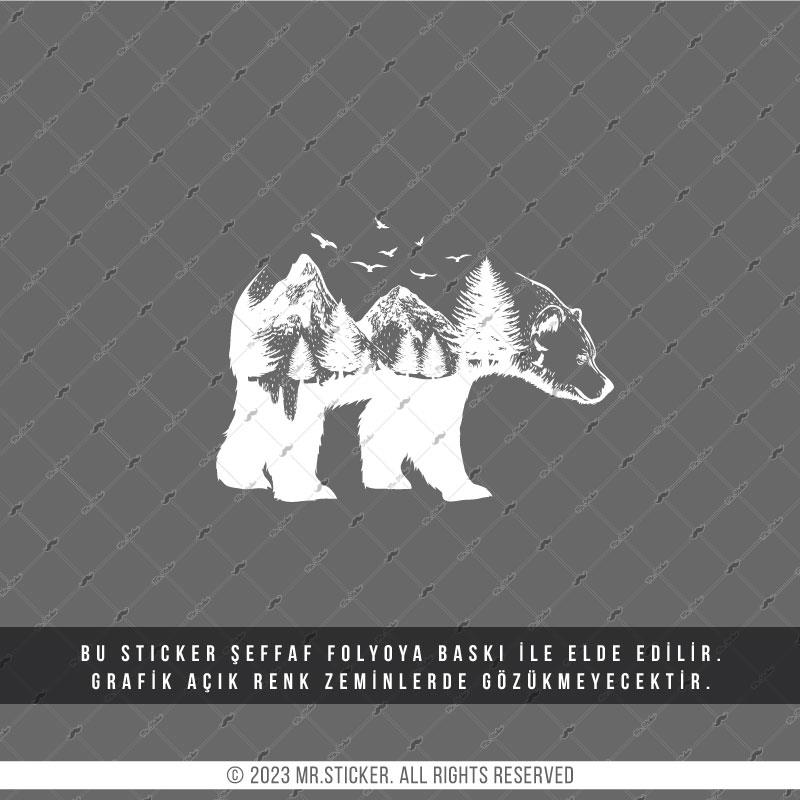 TWT15 Beyaz Eskiz Çalışma Ayı Etiketi Şeffaf Sticker