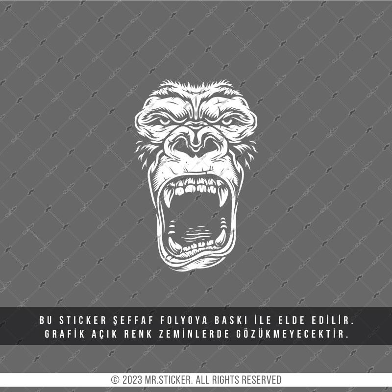 TWT18 Beyaz Çizgi Çalışma Goril Etiketi Şeffaf Sticker