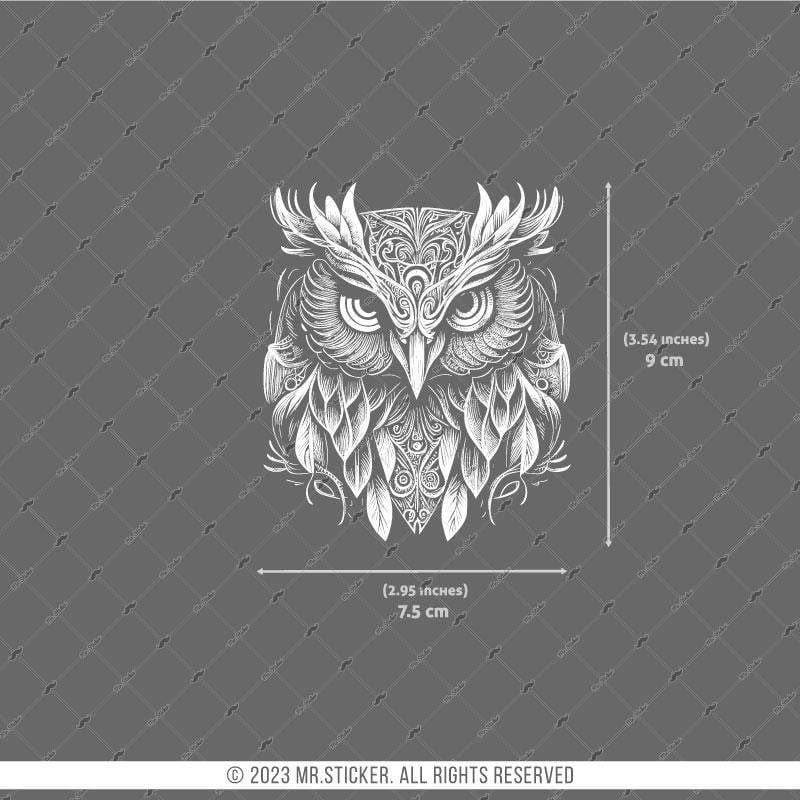 TWT2 Beyaz Çizgi Çalışma Baykuş Etiketi Şeffaf Sticker