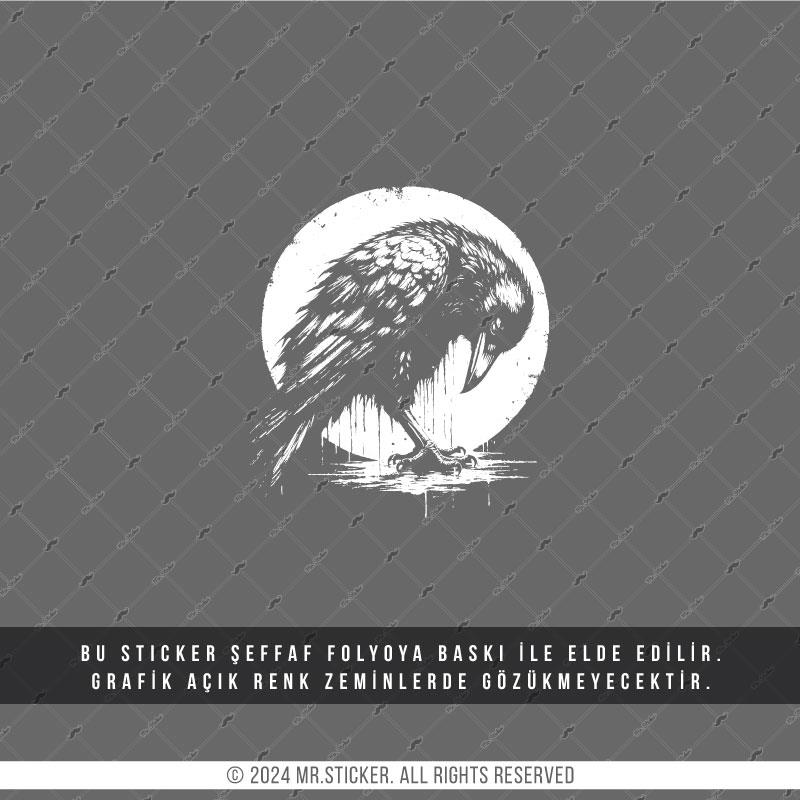TWT23 Beyaz Eskiz Çalışma Karga Etiketi Şeffaf Sticker