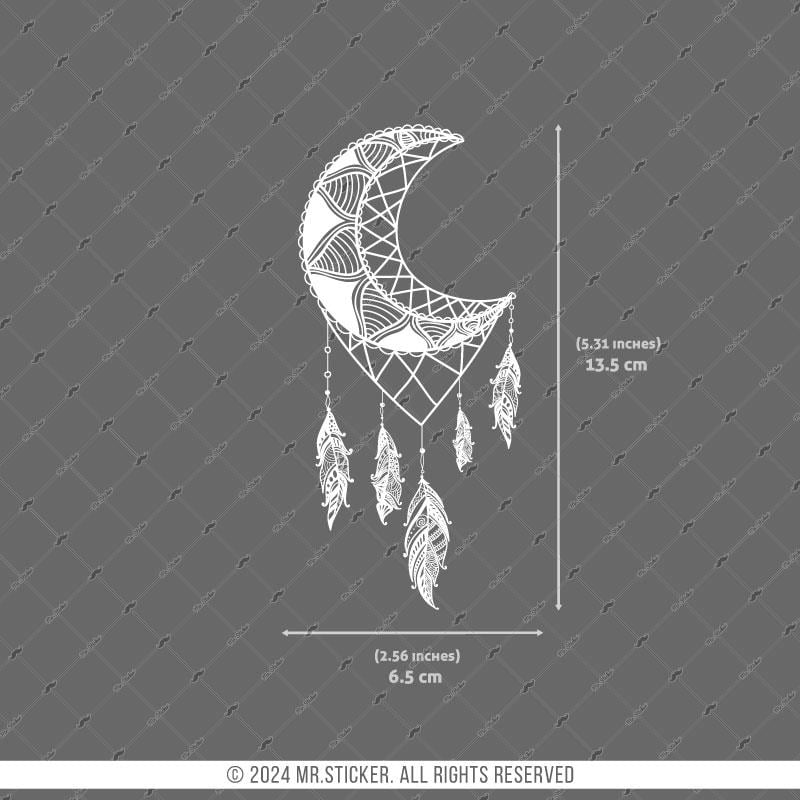 TWT30 Ay Desenli Dream Catcher Etiketi Şeffaf Sticker