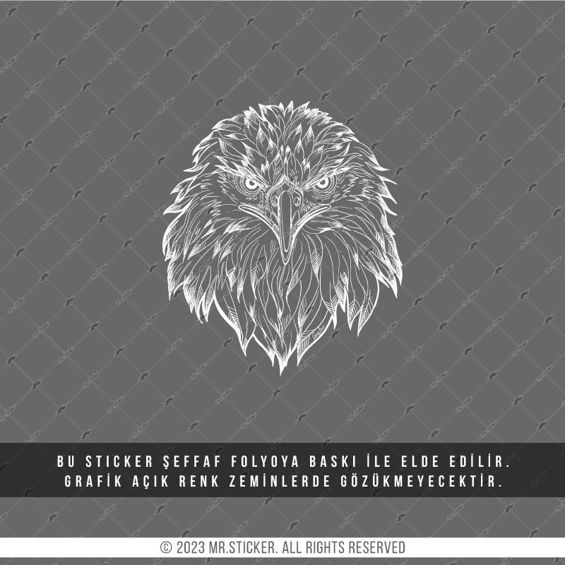 TWT4 Beyaz Çizgi Çalışma Kartal Kafası Etiketi Şeffaf Sticker