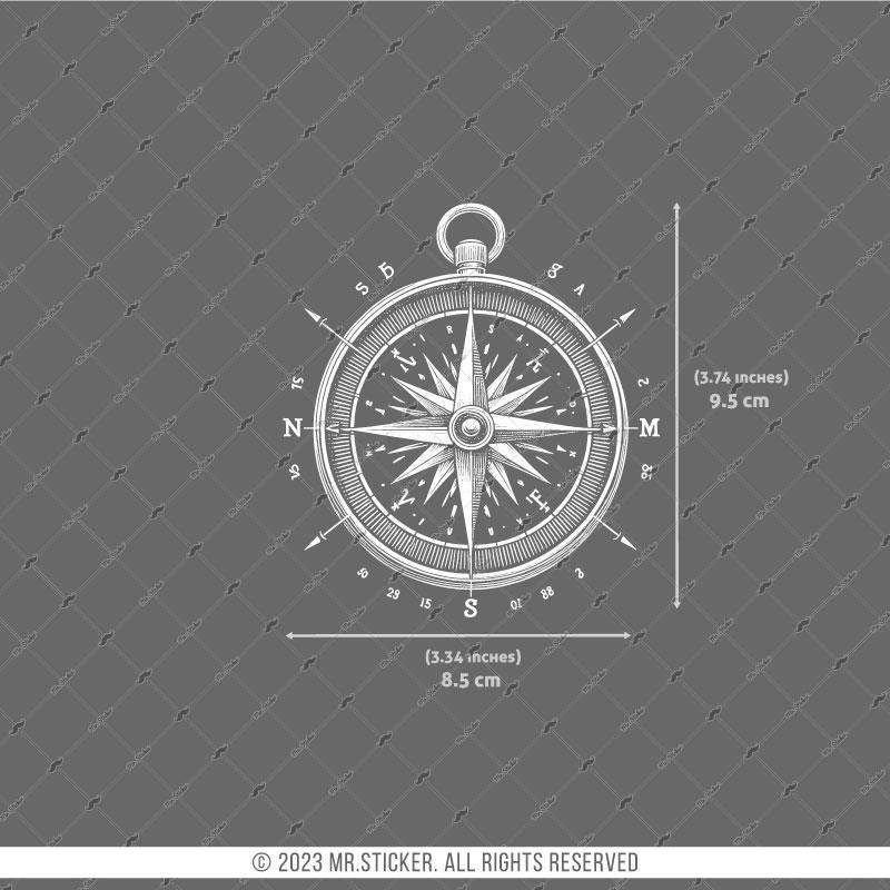 TWT5 Beyaz Çizgi Çalışma Pusula Etiketi Şeffaf Sticker