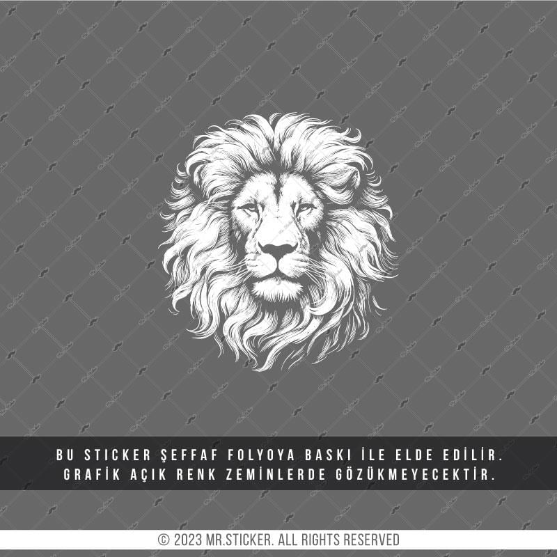 TWT6 Beyaz Çizgi Çalışma Aslan Etiketi Şeffaf Sticker