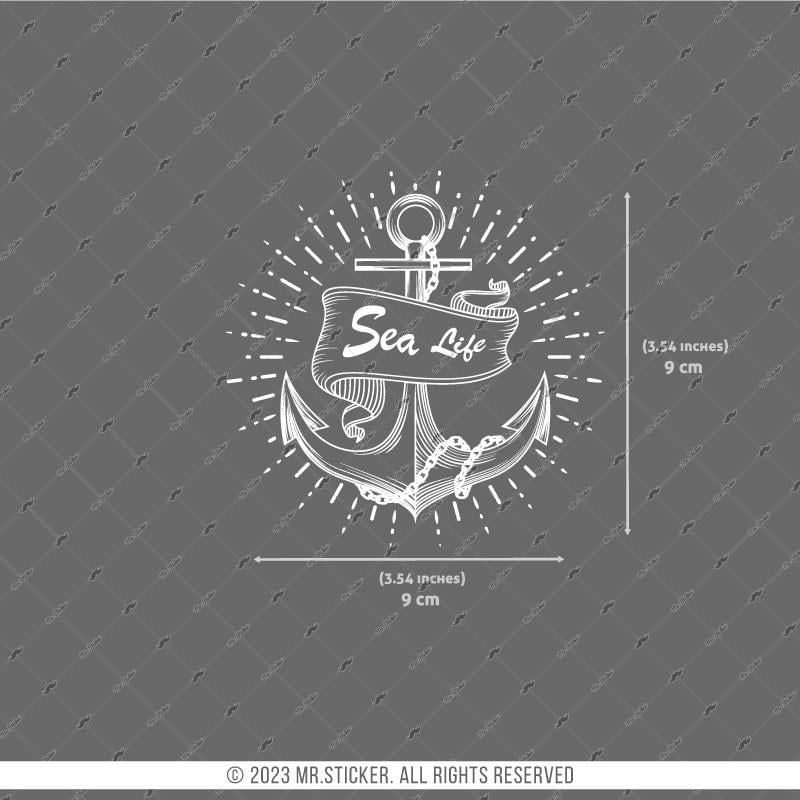 TWT9 Beyaz Eskiz Çalışma Deniz Yaşamı Yazılı Etiket Şeffaf Sticker
