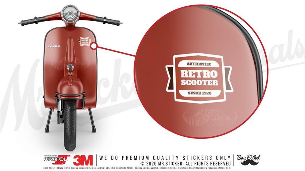 VTR3 Retro Scooter Yazili Etiket