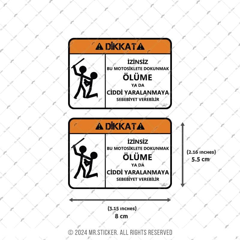 WRN2 Motoruma Dokunma Etiketi 2li Set