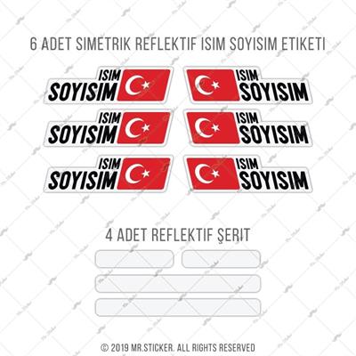 BCY2 Reflektif Bisiklet Isim Etiket Seti V2