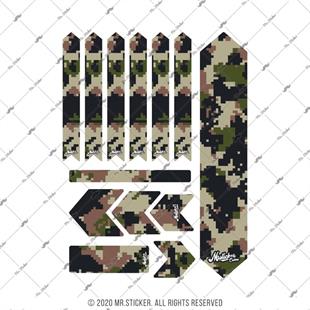 BCY28 Reflektif Koruyucu Sticker Seti Askeri Kamuflaj Desen