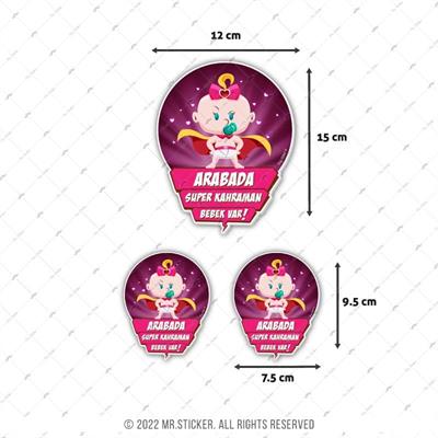 BOB10 Dikkat Arabada Super Kahraman Bebek Var Etiketi 3lü Set