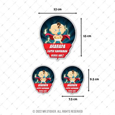 BOB11 Dikkat Arabada Super Kahraman Bebek Var Etiketi 3lü Set