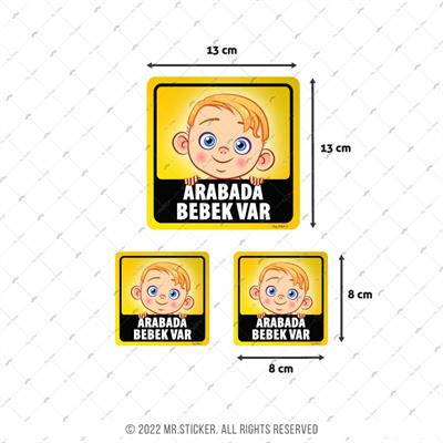 BOB15 Arabada Bebek Var Etiketi 3lü Set (Erkek Cocugu)