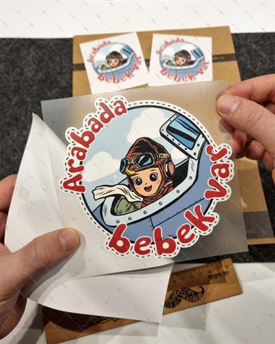 BOB20 Pilot Temali Arabada Bebek Var Etiketi 3lü Set