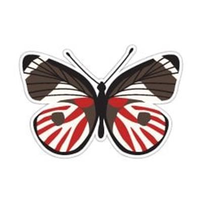 BTF2 Kirmizi Kahverengi Kelebek Etiketi
