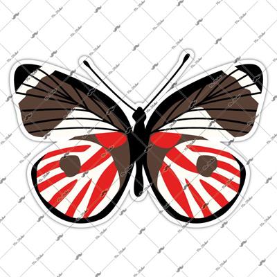 BTF2 Kirmizi Kahverengi Kelebek Etiketi