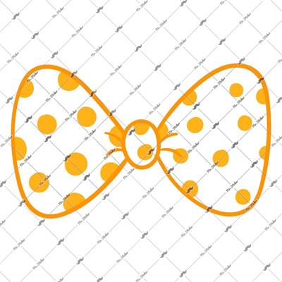 BWTW5 - Turuncu Puantiyeli Bayan Kurdele-Papyon Etiketi