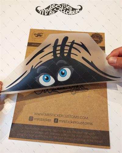 CAR17 Yari Reflektif Bagajdan Bakan Kadin Gozleri Etiketi