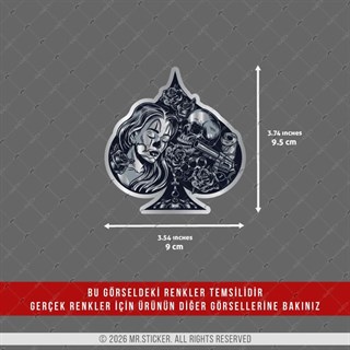 CHR13 Krom Seri Gangsta Motifli Maça Ası Etiketi