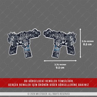 CHR16 Krom Seri Gengsta Motifli Uzi Etiketi