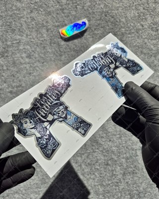CHR16 Krom Seri Gengsta Motifli Uzi Etiketi