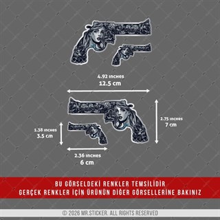 CHR17 Krom Seri Gengsta Motifli Pistol Etiketi