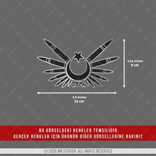 CHR21 Krom Seri Kursun Kanatli Ay Yildiz Etiketi
