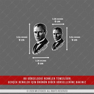 CHR23 Krom Seri İkili Atatürk Silüeti Etiket Seti
