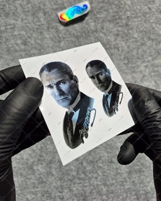 CHR23 Krom Seri İkili Atatürk Silüeti Etiket Seti