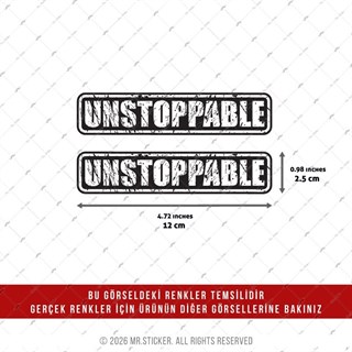 CHR28 Krom Seri Durdurulamaz (Unstoppable) Yazılı Etiket 2 li Set