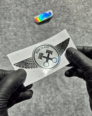 CHR31 Krom Seri Born to Ride Yazılı Etiket