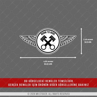 CHR31 Krom Seri Born to Ride Yazılı Etiket