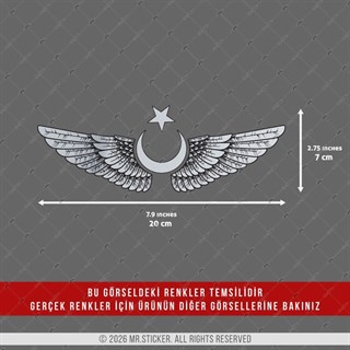 CHR7 Krom Seri Kanatlı Ay Yıldız Etiketi