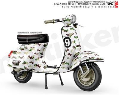 CMO404M - Kask ve Motosiklet Kaplamaya Uygun 50 Parca Kucuk Boy Kamuflaj Seti