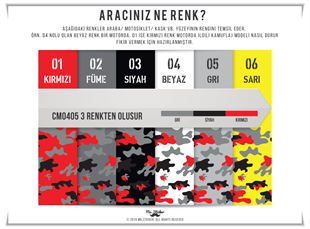 CMO405XS - Bisiklet Kaplamaya Uygun 34 Parca Kamuflaj Seti (Gri, Siyah, Kirmizi Renk)