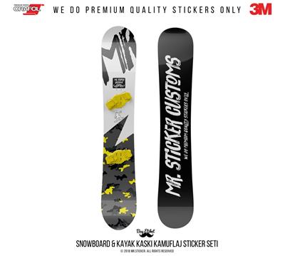 CMO406SS - Snowboard Kaski ve Board Kaplamaya Uygun 34 Parca Kucuk Boy Kamuflaj Seti