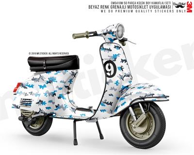 CMO410M - Kask ve Motosiklet Kaplamaya Uygun 50 Parca Kucuk Boy Kamuflaj Seti