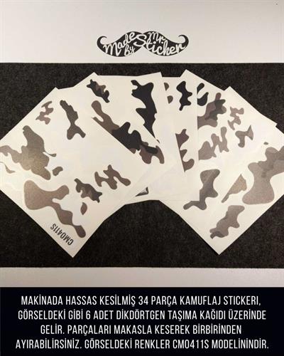 CMO411SS - Snowboard Kaski ve Board Kaplamaya Uygun 34 Parca Kucuk Boy Kamuflaj Seti