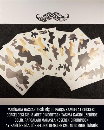 CMO414L - Motosiklet Kaplamaya Uygun 50 Parca Orta Boy Kamuflaj Seti