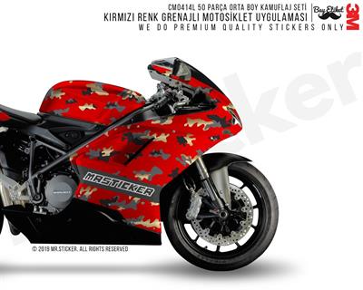 CMO414L - Motosiklet Kaplamaya Uygun 50 Parca Orta Boy Kamuflaj Seti