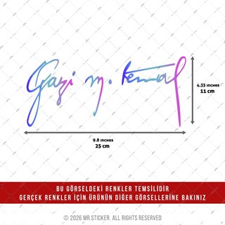 CSFT11 Renk Değiştiren Gazi Mustafa Kemal Atatürk Imzasi Buyuk Boy